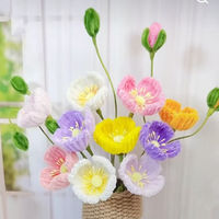 Fleur artificielle marguerite torsadée faite à la main, tige unique en fil métallique, décoration florale pour mariage et Thanksgiving