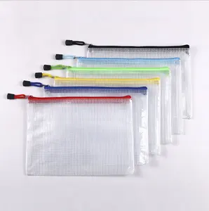 Malha com zíper para ficheiros a5, bolsa para ficheiros com zíper a4, estojo de documentos à prova d' água, zipper para organização de escritório e escola