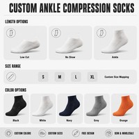 Calcetines de Compresión Personalizados, Hasta el Tobillo, Transpirables, para Correr, Soporte OEM, Venta al Por Mayor, Diseño Personalizado, Colores y Tallas a Medida