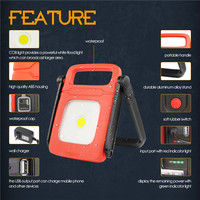 Lampe de travail multifonctionnelle 14 Volt à chargement USB, pliable et pratique pour inondation de zone portable LED rechargeable