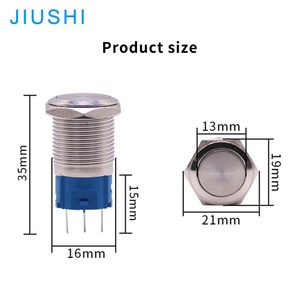 Cogumelo de metal a16 iluminado, cogumelo à prova d'água com 16mm, botão interruptor momentâneo - Product Image 2