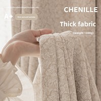 Rideaux occultants modernes à motifs floraux de style français en chenille pour salon, protection solaire toutes saisons, nouveau modèle 2026, luxe léger