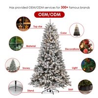 Sapin de Noël LED pré-éclairé de haute qualité, 135 cm-270 cm, floqué, en PVC, écologique, pour usage intérieur
