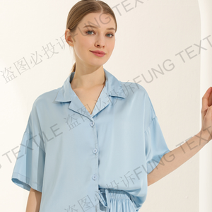 FUNG 6035 Set Pigiama in Raso per Donna, Azzurro, Regalo per Sposa e Damigelle - Product Image 4