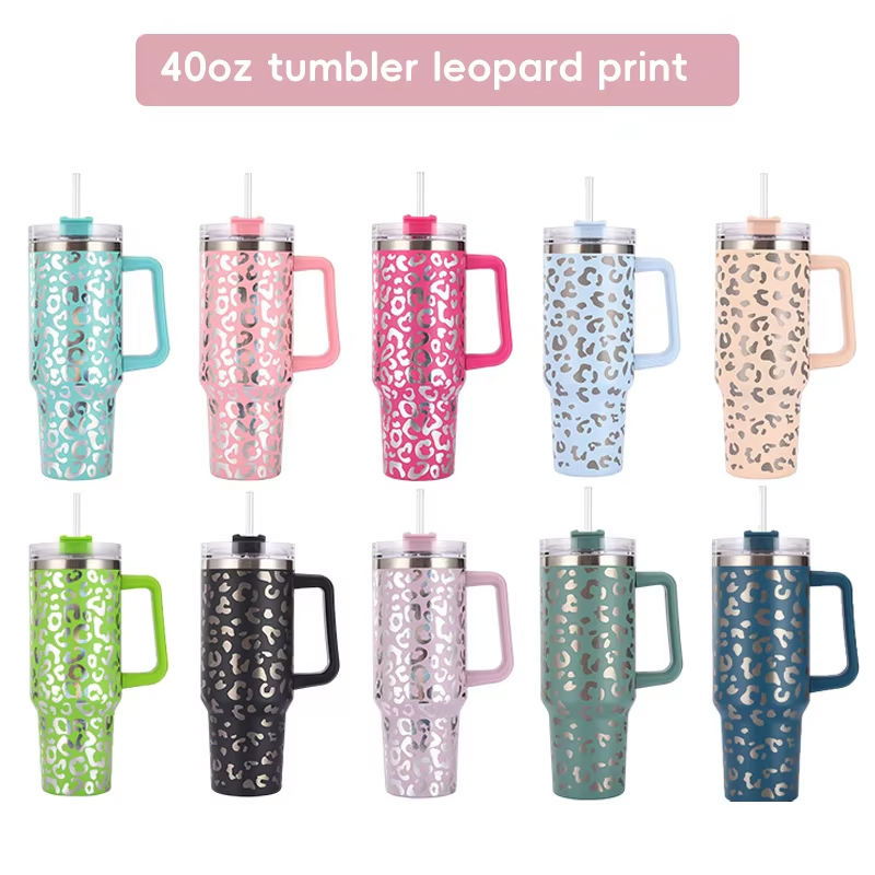 40oz tumbler leopard print
