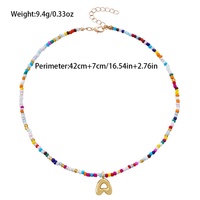 Collier ras du cou tendance pour femme, colliers à breloques perlées colorées, colliers personnalisés bohèmes avec initiales en forme de bulle