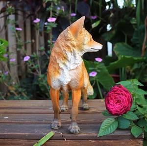 Sculpture <span class=keywords><strong>de</strong></span> renard grandeur nature en résine, figurine animale décorative pour salon, meuble TV, cave à <span class=keywords><strong>vin</strong></span>, bureau, décoration intérieure - Product Image 2