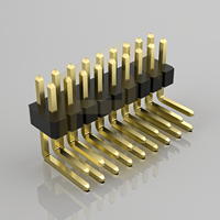 Connecteur de carte PCB mâle à angle droit PZ100-2-3-W-1.0mm, double rangée de broches 1x3P, pas de 1mm, contact en laiton, boîtier en nylon, IP20, intelligent