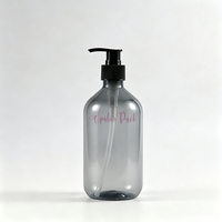 Bouteille en plastique ronde de 300 ml et 500 ml avec pompe pour lotion, huile corporelle, logo personnalisé