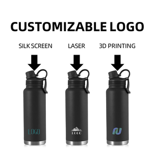 Venta al por mayor logotipo personalizado 3 en 1 botella de agua de acero inoxidable de 40oz con 2 tapas - Product Image 5