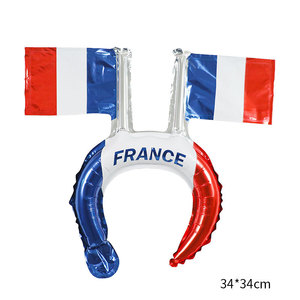 Groothandel Opblaasbare Mini Vlag Hoofdband Ballonnen Geschilderd Ontwerp Vlag Haar Hoepel Voor Sportevenement Carnaval Feest Decor Benodigdheden - Product Image 2