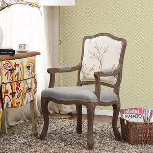 P0060 Franse klassieke massief houten antieke banket-eetkamerstoel met armleuningen voor thuis- en hotelgebruik - Product Image 6