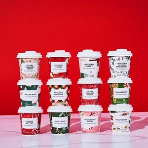 Mini coffret cadeau chocolat chaud – Contenants en verre, emballage festif découpé, saveurs de desserts : Rocky Road, Cookie Butter, Tarte à la <span class=keywords><strong>citrouille</strong></span> – Ensemble - Product Image 3