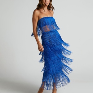 Ensemble de vêtements pour femmes tendance 2024 personnalisé, hauts de corset sexy pour soirée et jupe longue, deux pièces - Product Image 5