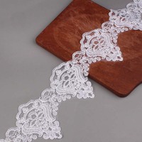 Accessoires de vêtements en gros, matériel de couture, tissu pour robe de mariée, garniture, broderie blanche dorée, literie, nappe, dentelle textile