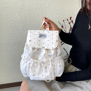 Sweet Polka Dot <b>Large</b> Capacity Backpack For Girls Niche Cute Student School Bag Versatile Daily Commute Rucksack - Product Image 4