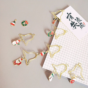 Clips de papier mémo mixtes, 5 pièces/boîte, pinces à photos arbre de noël or, forêt, toile à tissu, marque-page, Clips de décoration artisanaux, 5 pièces - Product Image 2
