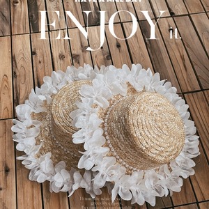 Sombrero <span class=keywords><strong>de</strong></span> <span class=keywords><strong>paja</strong></span> floral <span class=keywords><strong>de</strong></span> ala ancha con visera para mujer, con cinta <span class=keywords><strong>de</strong></span> perlas y copa plana, ideal para playa, venta al por mayor, INS, gran oferta, sombrero nupcial para vacaciones - Product Image 2