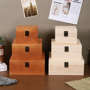 Wooden flip-top packaging <b>box</b>, holiday wedding favor <b>box</b>, candy wooden <b>box</b>, solid wood baby full moon <b>gift</b> <b>box</b> (<b>empty</b> <b>box</b>) - Product Image 4