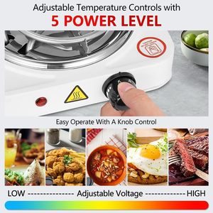 Fogão Elétrico Portátil de Placa Única 220V 1000W com Controle de Temperatura, Aquecimento por Resistência, Pequeno Eletrodoméstico de Cozinha Embutido - Product Image 5