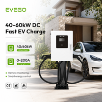 EVEGO Nouveau chargeur rapide mural double pistolet OCPP 2.0.1 DC 40kW avec compteur intelligent et écran tactile 7 pouces pour véhicules électriques