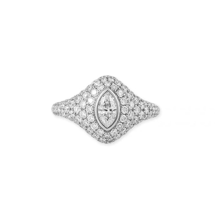 White gold oval
