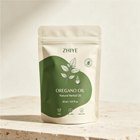Sachet Doypack Personnalisé avec Logo OEM, Fenêtre Transparente, Trou de Suspension et Fermeture Éclair pour l'Emballage d'Huile d'Origan et de Compléments Alimentaires à Base de Plantes