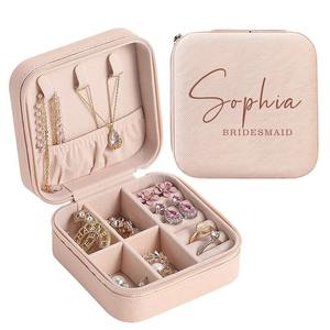 Organizador de Joyas Personalizado de Una Pieza, Estilo Clásico Cuadrado, de Cuero, para Decoración del Hogar, con Estampado Personalizado y Estampado en Dorado - Product Image 3