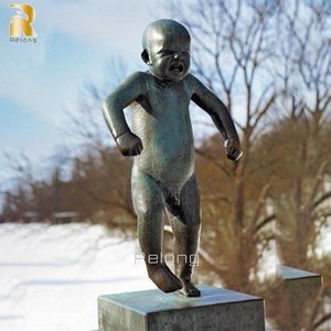 Estatua de Metal desnuda para decoración de parque al aire libre, escultura de bronce para niños, tamaño real - Product Image 5
