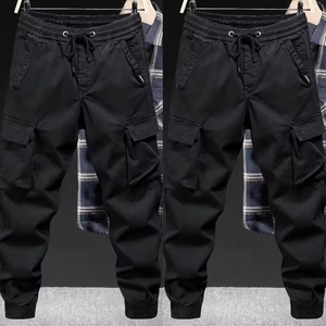 Men's Formal <b>Harem</b> Pants Trendy American Style Solid Color Canvas Breathable Anti-Pilling Mid Zipper Fly Flat Loose Fit Spring - Product Image 3