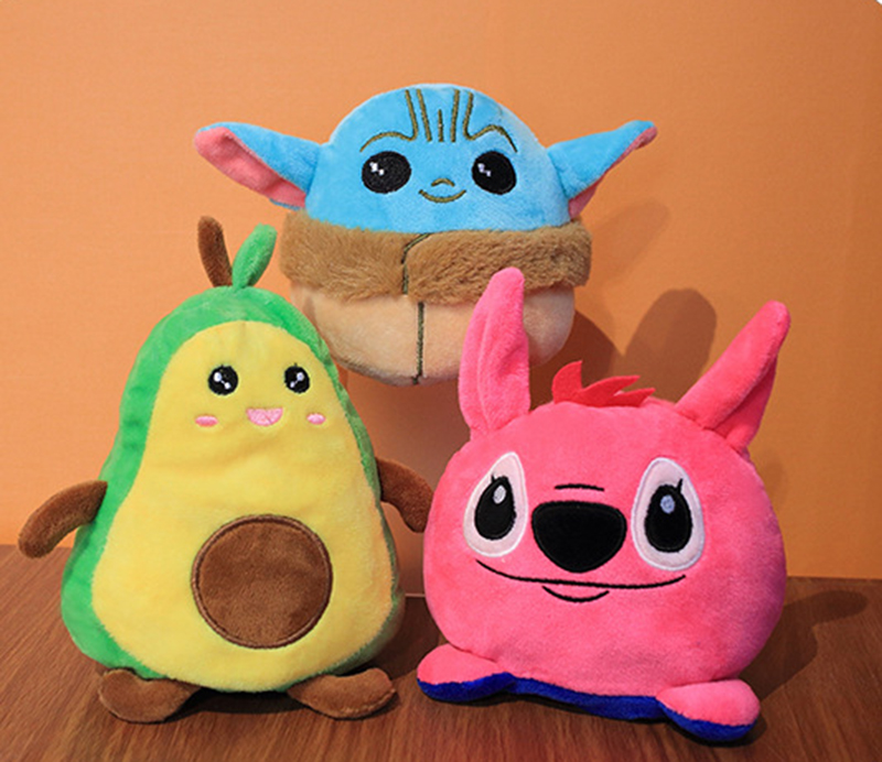 Двусторонняя Детская плюшевая игрушка Yoda, двухсторонняя мягкая фигурка животного с откидной крышкой, плюши в виде авокадо, фрукты, куклы-Стич M3166