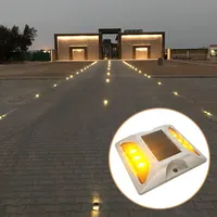 Luz LED intermitente de aluminio con energía Solar, marcador de camino, Ojo de Gato, marcador de pavimento elevado
