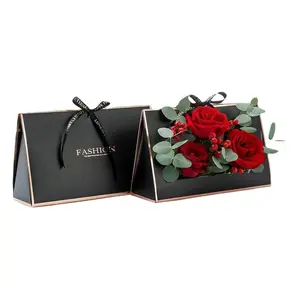 奢华创意人造皂花玫瑰礼品盒母亲节防水鲜花花束盒