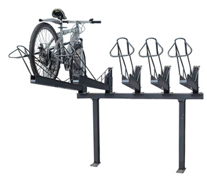 Cadre de vélo double étage en acier Zhuo Qian, argenté, 1900x1800mm, modèle Z&Q-001, ensemble de 4 pièces pour parking de vélos - Product Image 1