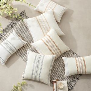 Boho Minimalist Stripe Woven <strong>Cushion</strong> Cover <strong>Long</strong> Sleep Pillowcase Subtle Textures Soft Hues <strong>Throw</strong> Pillow - Product Image 5
