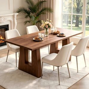 Mesa de Comedor Estilo Retro SENYU, Base Gruesa y Estable, Tablero Resistente al Desgaste, Mesa para Comedor - Product Image 1
