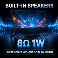 Moniteur portable OEM 18,5 pouces tactile, 100 Hz, FHD, IPS, fin (15 mm), avec support métallique, haut-parleurs intégrés, double USB-C, pour ordinateur portable