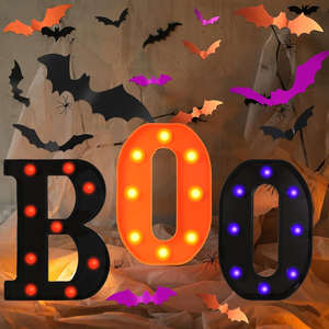 Luces LED Decorativas de Halloween con la Letra 'BOO', Letrero Luminoso, Ambiente Espeluznante, Accesorios para Fiestas, Iluminación Festiva, Luces Decorativas - Product Image 6