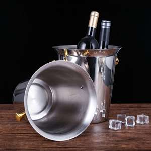 Cubo de Hielo de Acero Inoxidable Plateado, Negro, Dorado y Brillante de 3l y 5l para Cerveza, Vino Tinto y Champaña, Ideal para Bares, KTV, Hoteles y Restaurantes - Product Image 4