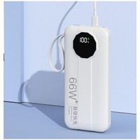 Nouvelle station d'alimentation portable 10000mAh, modèle ultra-fin, type-C USB, ligne auto-portante, charge rapide, batterie externe ABS, protection contre la surcharge