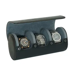 Sonny New Handmade 3 Slots Reloj de alta calidad Travel Leather Watch Roll Box & Case