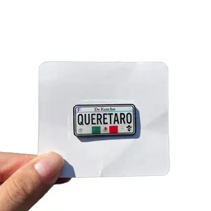 Nuevo parche bordado de matrícula de los Estados de México personalizado Pin de esmalte impreso UV Pin de sombrero mexicano brillante