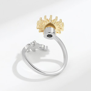 Tarnish Free Adjustable <b>Spinner</b> <b>Rings</b> Marquise Cut Cubic Zirconia Copper Gold Plated Sun Flower The Anxiety <b>Ring</b> Jewellery - Product Image 5