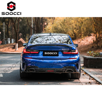 Difusor Trasero de Fibra de Carbono Seca TAKD con Luz LED para BMW Serie 3 320i 330i M340i 2019-2022
