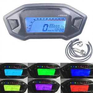 Panneau d'instruments LCD pour moto, tachymètre, jauge de carburant, odomètre 12V, affichage numérique, plastique ABS noir, montage avant - Product Image 2