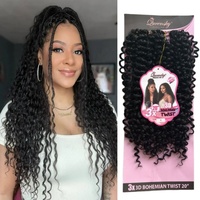 Stock en gros Tresses torsadées longues 3x Bohemia Twist super douces et rebondissantes 20 pouces pour coiffures au crochet 150g Cheveux à tresser 36 brins