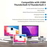 Câble de données multifonction USB 4.0 Thunderbolt 5 PD240W 16K 80 Gbps, câble de données haute définition à charge rapide