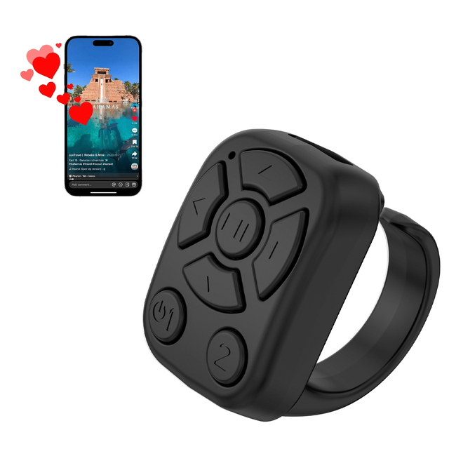 Remote Scrolling Ring for TikTok for iPhone Android IPad, Remote Control for TikTok, Wireless Camera Photo and Video Clicker