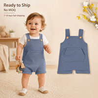 Salopette courte en molleton pour bébés garçons et filles de 0 à 4 ans, bretelles réglables, salopette courte, barboteuse, salopette