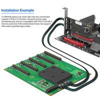 Kit d'extension de backplane GPU 5 ports PCIe 4.0 avec puce de commutation PEX88096, interface SFF-8654-8i, mode de traversée, pour serveur IA multi-GPU, en stock